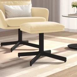 Clearance vidaXL Fotpall gräddvit 60x60x36 cm sammet Kräm