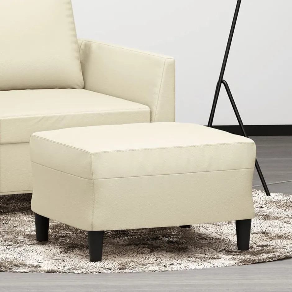 Outlet vidaXL Fotpall gräddvit 60x50x41 cm konstläder Kräm