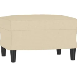 vidaXL Fotpall gräddvit 60x50x41 cm tyg