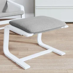 Discount vidaXL Fotpall ljusgrå 51x41x40 cm tyg Ljusgrå och vit
