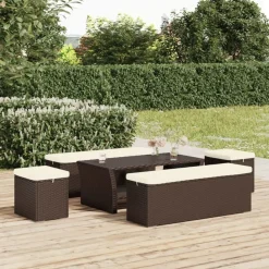 vidaXL Fotpall med kudde 2 st brun 40x30x40 cm konstrotting