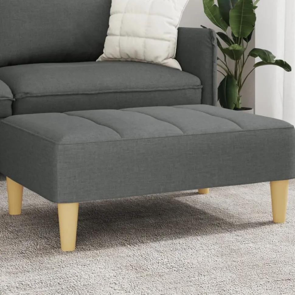 vidaXL Fotpall mörkgrå 77x55x31 cm tyg