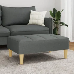 vidaXL Fotpall mörkgrå 77x55x31 cm tyg