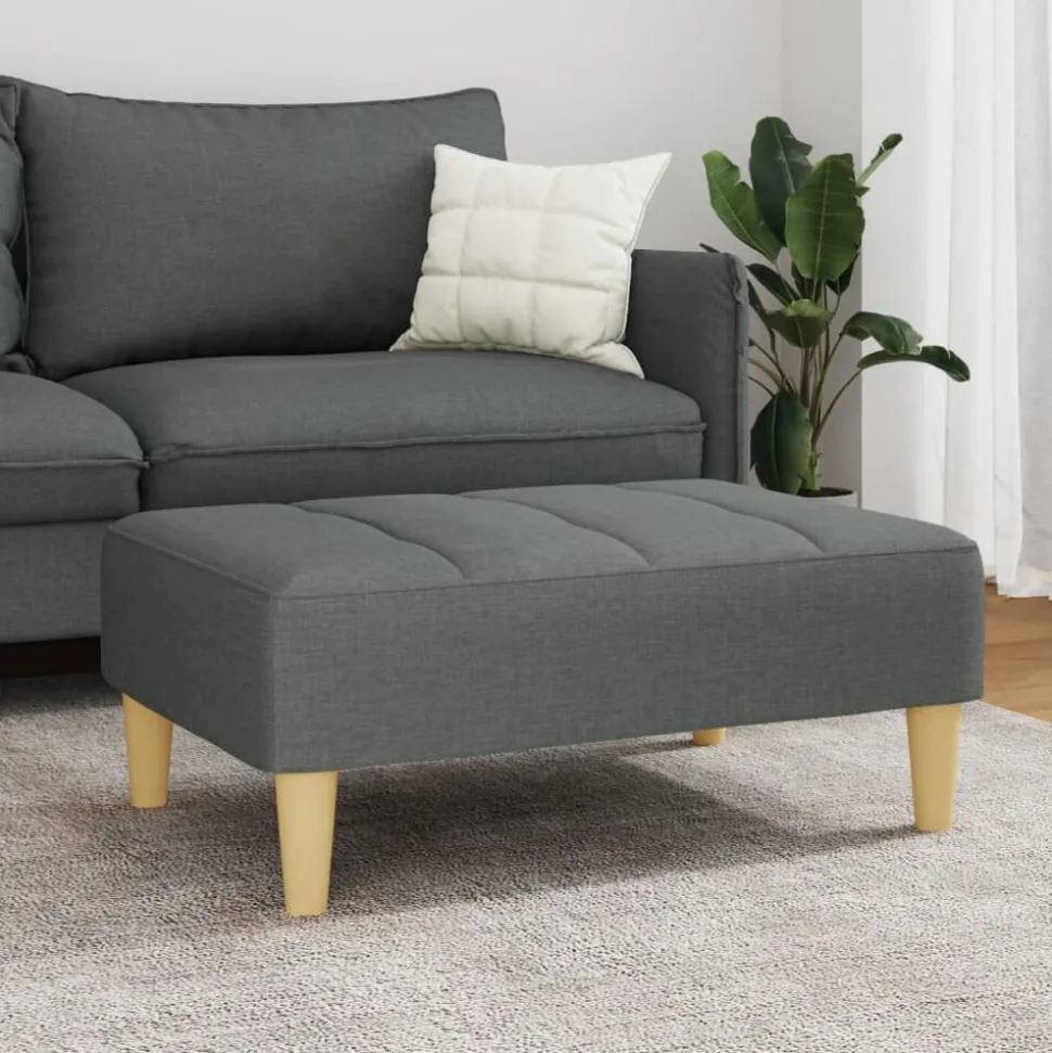 vidaXL Fotpall mörkgrå 77x55x31 cm tyg