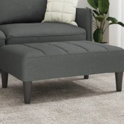Best vidaXL Fotpall 77x55x31 cm tyg Mörkgrå