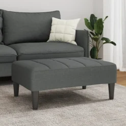 Best vidaXL Fotpall 77x55x31 cm tyg Mörkgrå