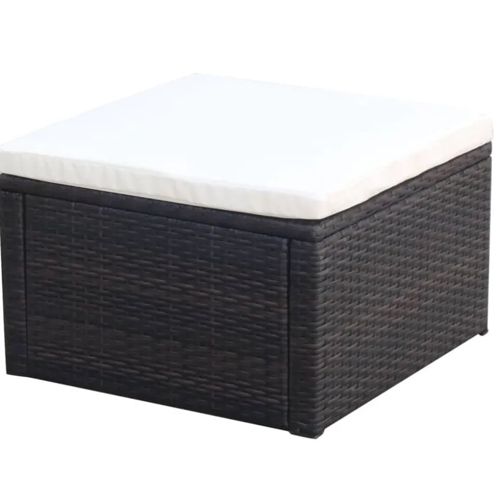 vidaXL Fotpall ottoman 53x53x30 cm konstrotting brun