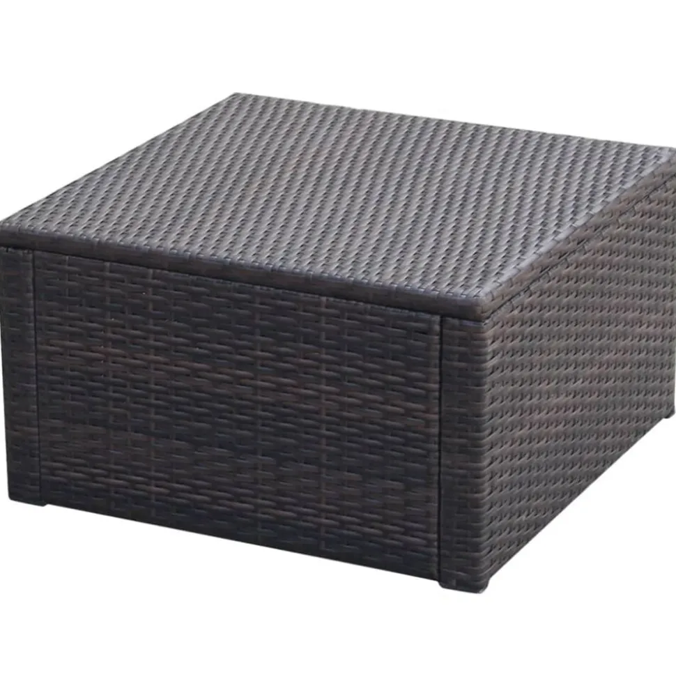 vidaXL Fotpall ottoman 53x53x30 cm konstrotting brun