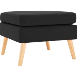 vidaXL Fotpall tyg Svart