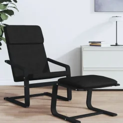 vidaXL Fotpall svart 51x41x40 cm tyg
