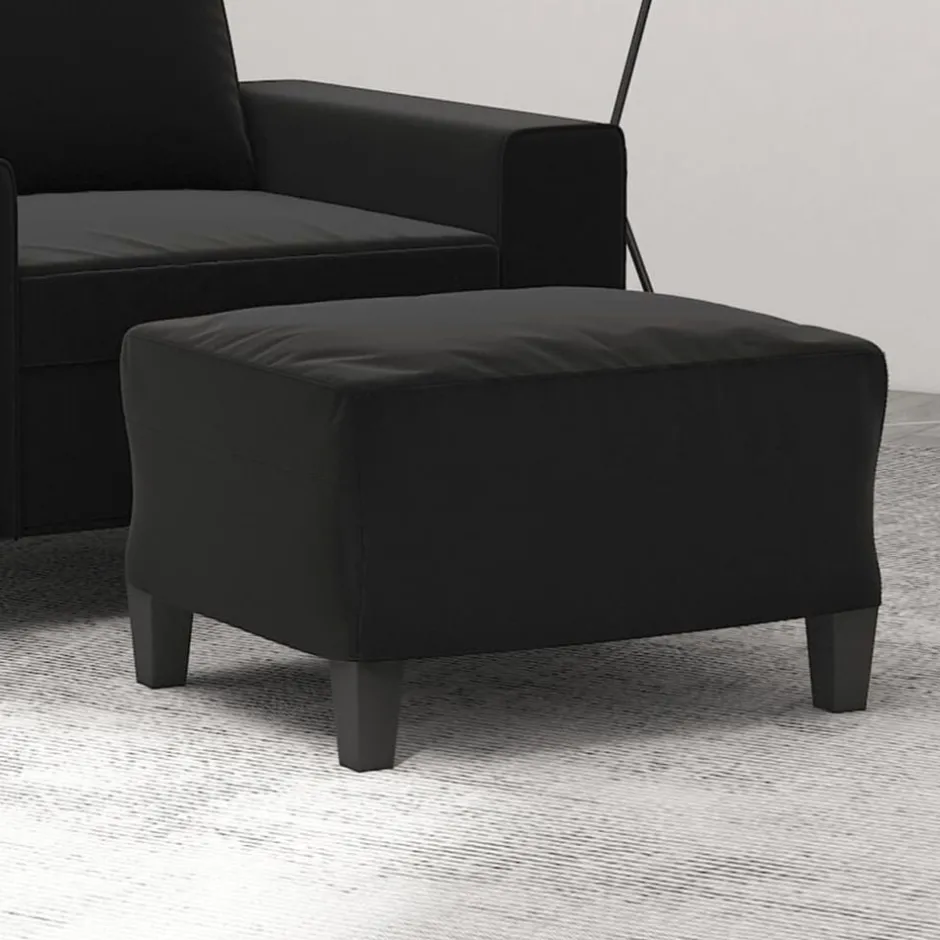 Outlet vidaXL Fotpall 60x50x41 cm mikrofibertyg Svart