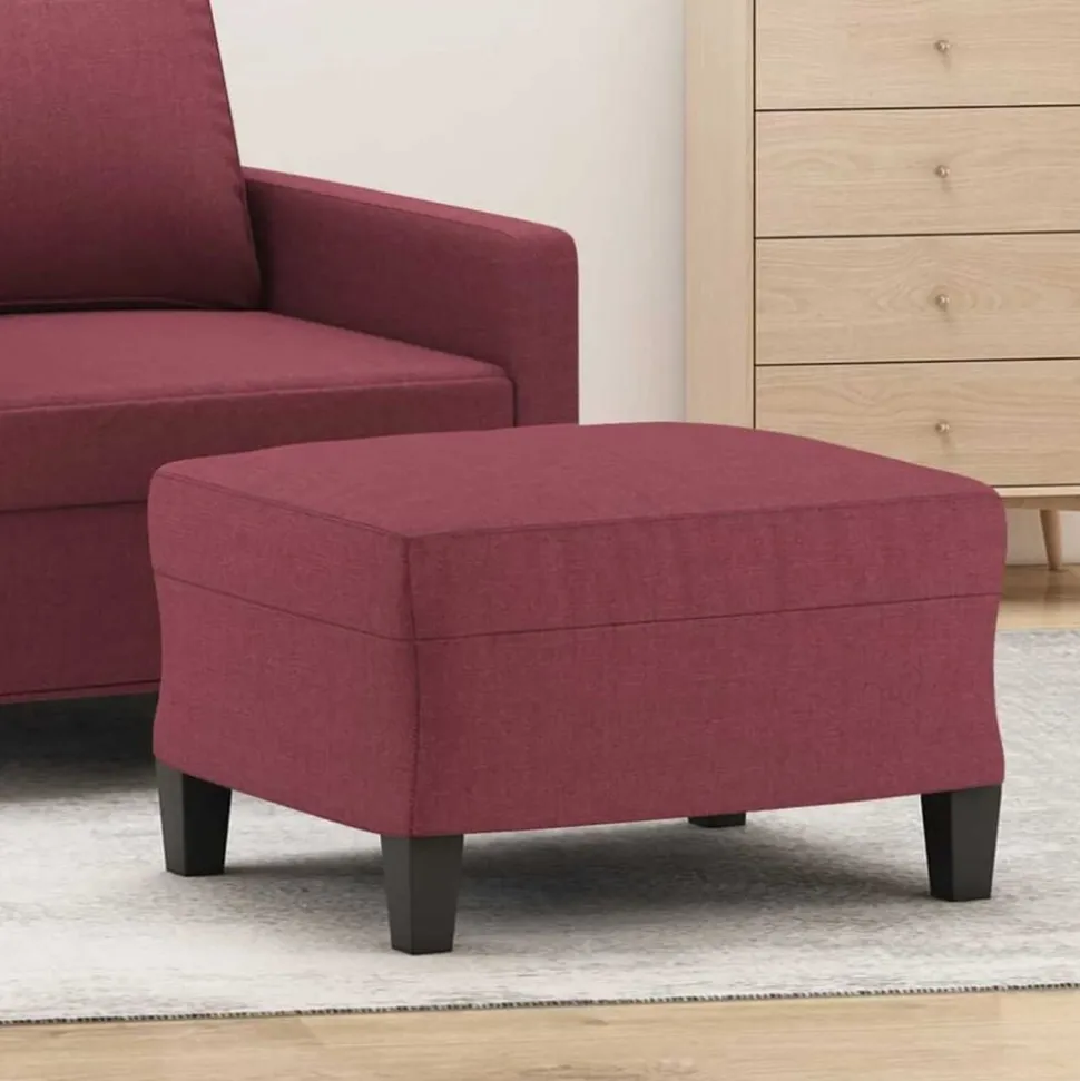 vidaXL Fotpall Vinröd 60x50x41 cm tyg
