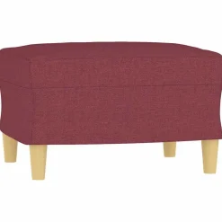 New vidaXL Fotpall 60x50x41 cm tyg Vinröd
