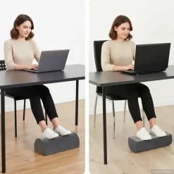 vidaXL Fotstöd Kudde Enfärgad Grå 42 x 18 x 13 cm PU skum