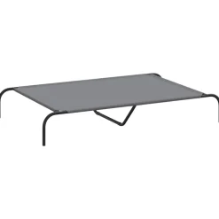 Best vidaXL Förhöjd hundsäng 130x80x20 cm oxfordtyg och stål Grå