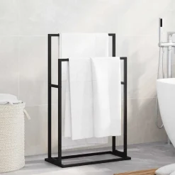 vidaXL Fristående handdukshängare svart 48x24x78,5 cm järn