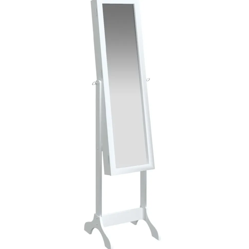vidaXL Fristående spegel vit 34x37x146 cm