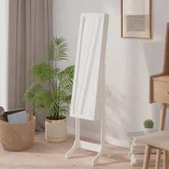 vidaXL Fristående spegel vit 34x37x146 cm