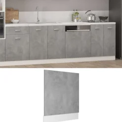 vidaXL Front för diskmaskin “Lyon” betonggrå 59,5x3x67 cm