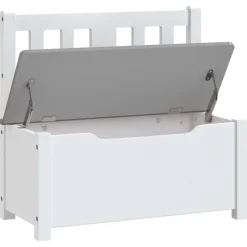 New vidaXL Förvaringsbänk barn 60x30x55 cm MDF Vit och grå