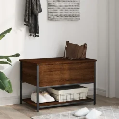 vidaXL Förvaringsbänk brun ek 70x42,5x47 cm konstruerat trä