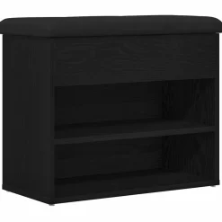vidaXL Förvaringsbänk Svart Ek 62 x 32 x 50 cm Konstruerat trä