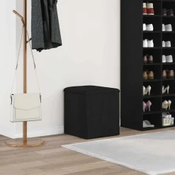 Sale vidaXL Förvaringsbänk 42 x 42 x 45 cm Konstruerat trä Svart ek