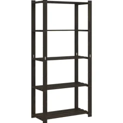 vidaXL Förvaringshylla 5 hyllplan svart 80x38x170 cm massiv furu