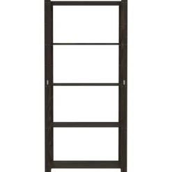 vidaXL Förvaringshylla 5 hyllplan svart 80x38x170 cm massiv furu