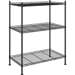 vidaXL Förvaringshylla med 3 hyllplan 60x35x76 svart 150 kg