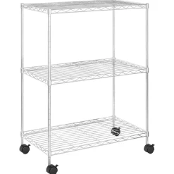 Sale vidaXL Förvaringshylla med hjul 3 hyllplan 60x35x81 150 kg Krom