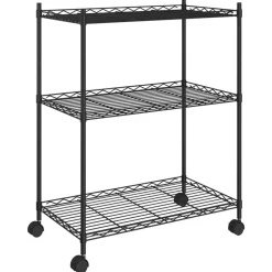 vidaXL Förvaringshylla med hjul 3 hyllplan 60x35x81 150 kg Svart