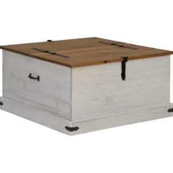 Sale vidaXL Förvaringskista HALDEN 91x91x47 cm massiv trä furu Vit