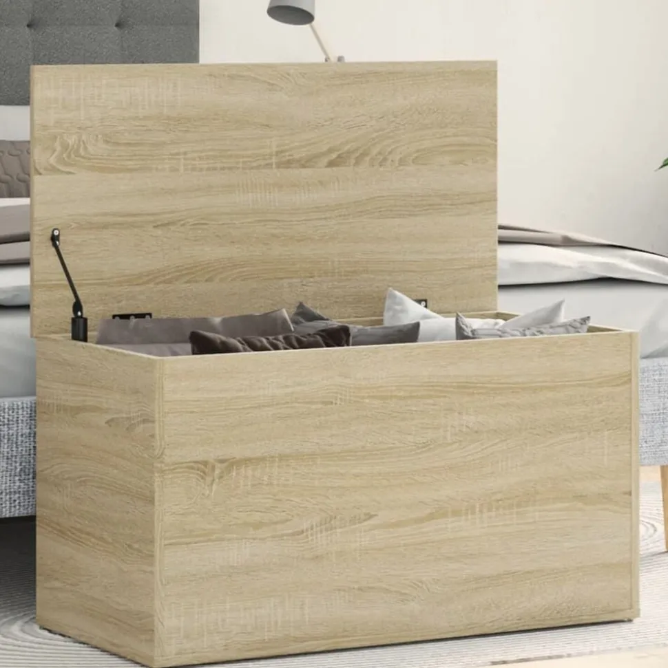 vidaXL Förvaringskista sonoma-ek 84x42x46 cm konstruerat trä