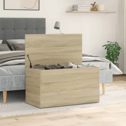 vidaXL Förvaringskista sonoma-ek 84x42x46 cm konstruerat trä