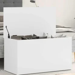 vidaXL Förvaringskista vit 84x42x46 cm konstruerat trä