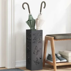 Hot vidaXL Förvaringskrok & Ställ 15,5 x 15,5 x 49 cm Metall Svart
