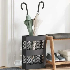 Discount vidaXL Förvaringskrok & Ställ 28 x 12 x 41 cm Stål Svart