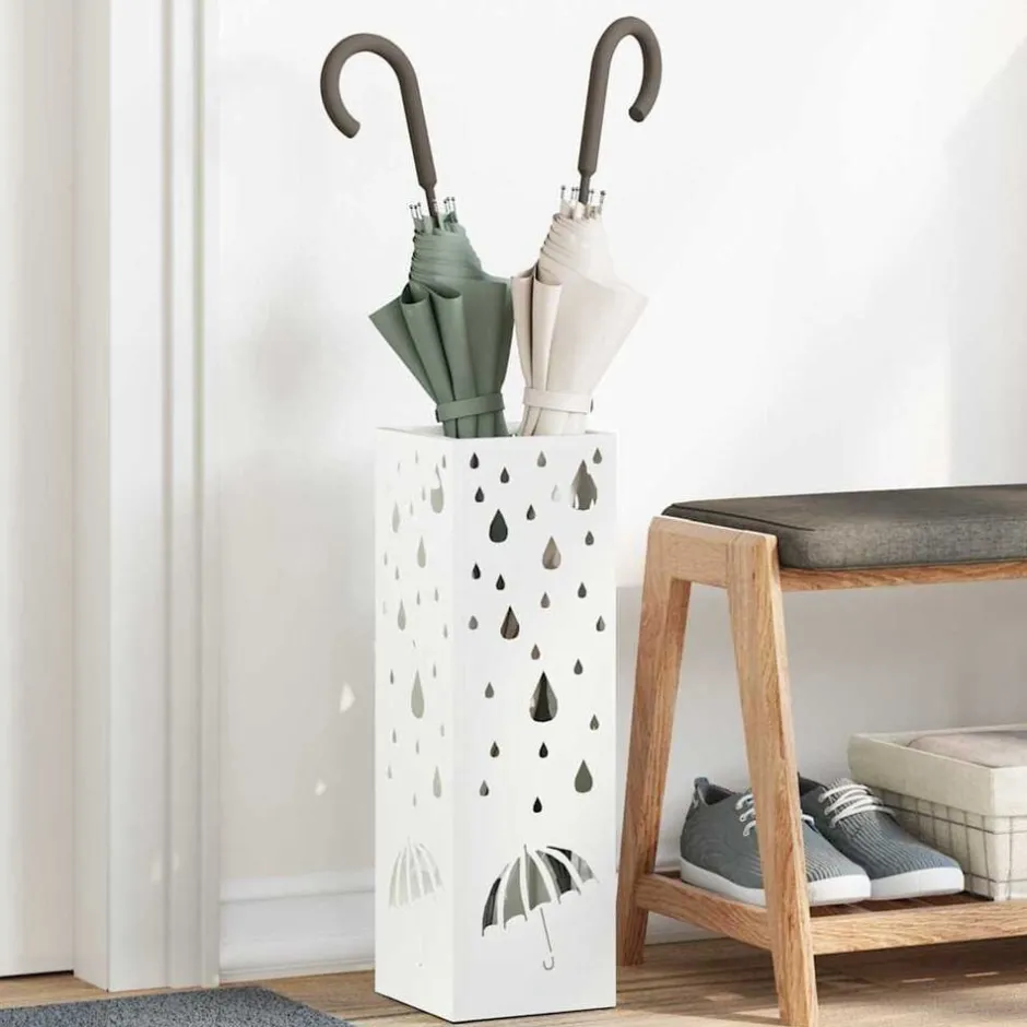 Best vidaXL Förvaringskrok & Ställ 15,5 x 15,5 x 49 cm Metall Vit