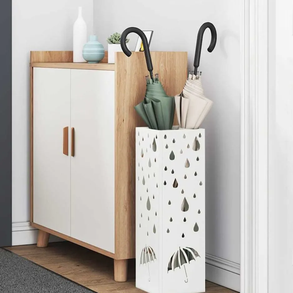 Best vidaXL Förvaringskrok & Ställ 15,5 x 15,5 x 49 cm Metall Vit