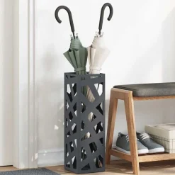 vidaXL Förvaringskrok & Ställ 15,5 x 15,5 x 49 cm Metall Antracit