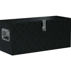Hot vidaXL Förvaringslåda aluminium 80x30x35 cm Svart
