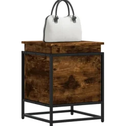 vidaXL Förvaringslåda lock rökfärgad ek 40x40x51,5 cm konstruerat trä