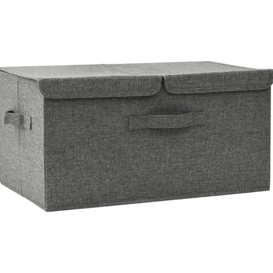 Best vidaXL Förvaringslåda tyg 50x30x25 cm Antracit