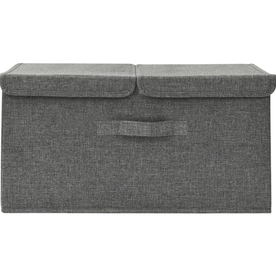 Best vidaXL Förvaringslåda tyg 50x30x25 cm Antracit