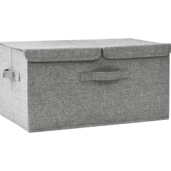 New vidaXL Förvaringslåda tyg 50x30x25 cm Grå