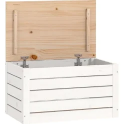 vidaXL Förvaringslåda vit 59,5x36,5x33 cm massiv furu