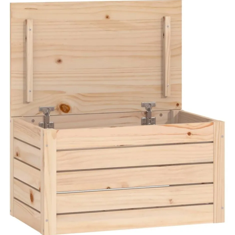 Discount vidaXL Förvaringslåda 59,5x36,5x33 cm massiv furu Naturfärg