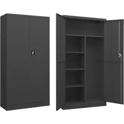 New vidaXL Förvaringsskåp 90x40x180 cm stål Antracit