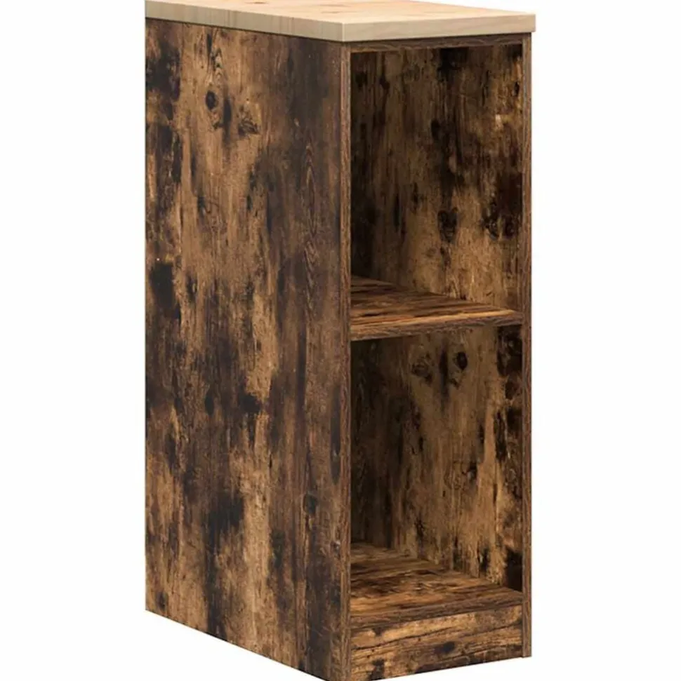vidaXL Förvaringsskåp för garage rökt ek 30x51x85 cm massivt trä furu